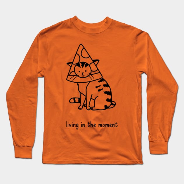 Living in the Moment - Cat Long Sleeve T-Shirt by Sonicx Electric 